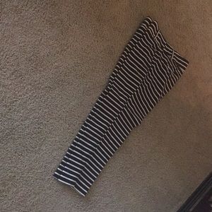 Striped black and cream color pants